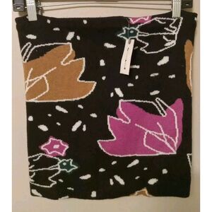 Anthropologie Bel Kazan Black Multicolor Print Knit Infinity Scarf Size One Size